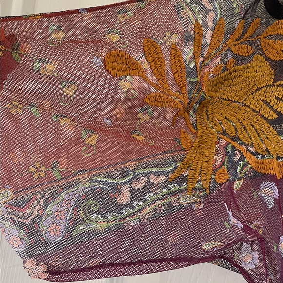 Johnny Was Mesh Overlay Jovie Embroidered Midi Dress - Picture 10 of 10